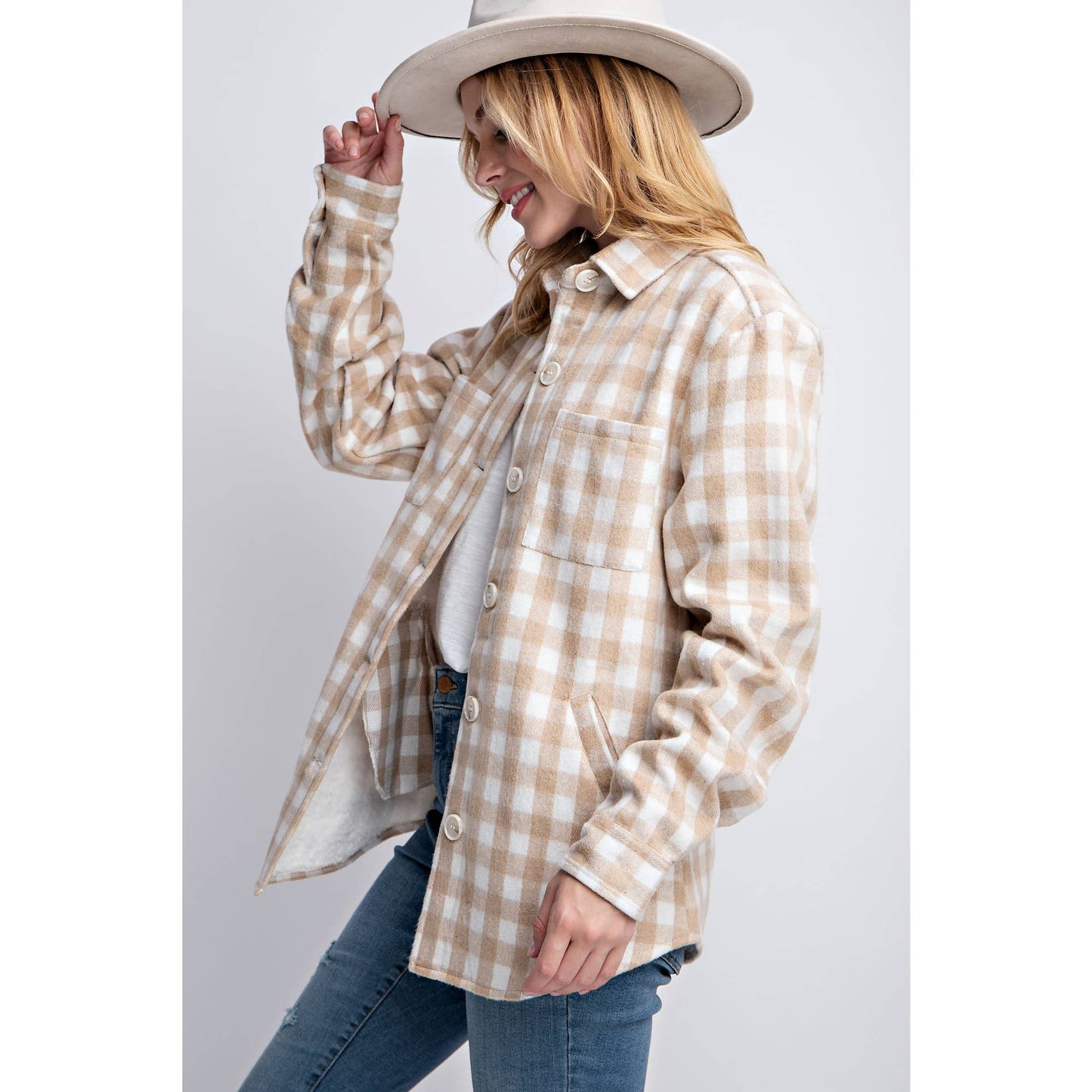 Plaid Fur Lined Flannel Shacket