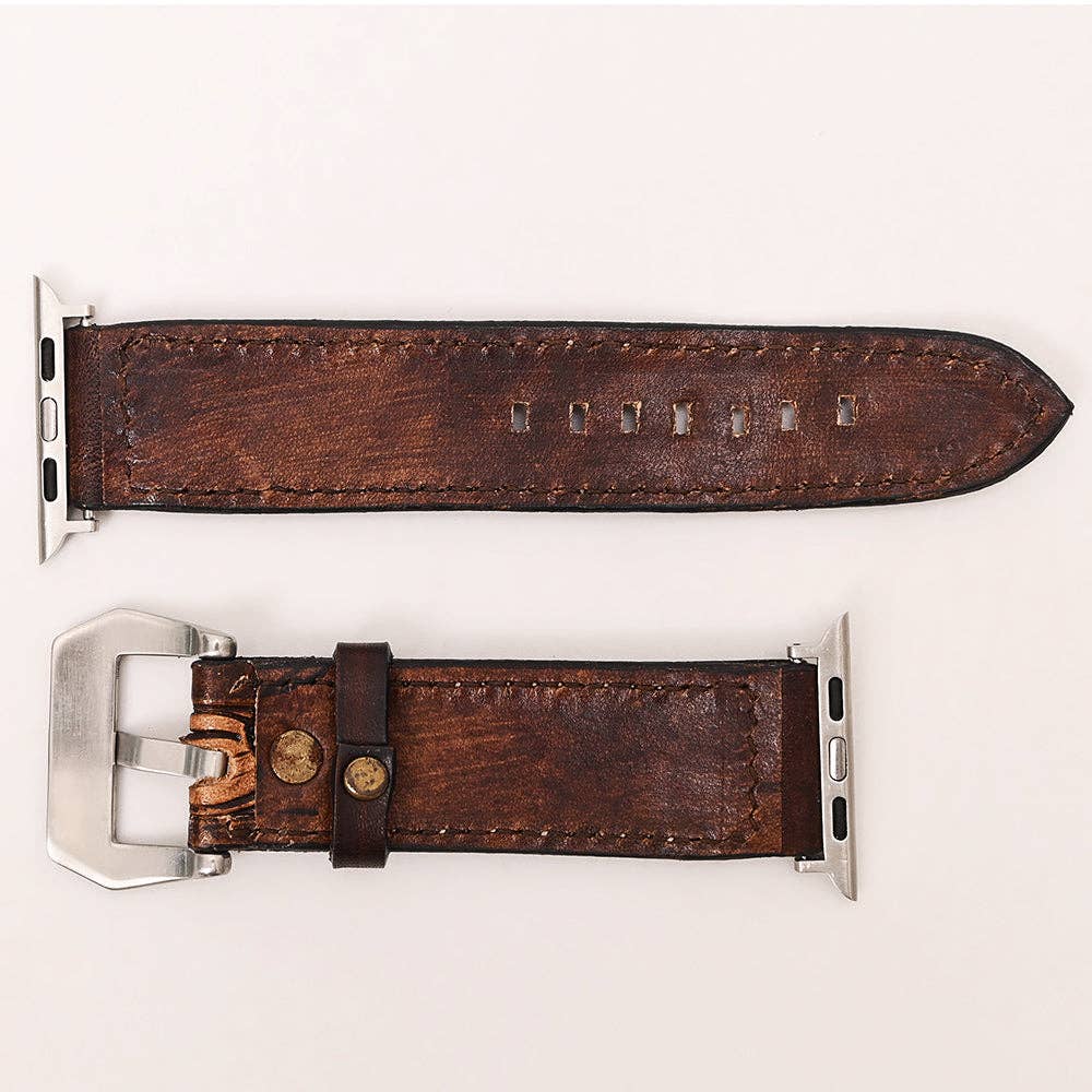 American Darling Hand-Tooled Western Leather Apple Watch Band