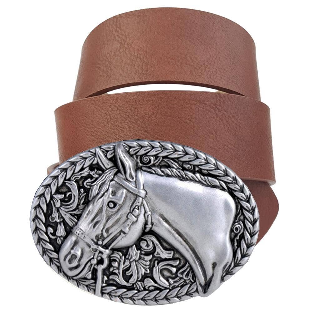 Heritage Horse Buckle Western Belt – Vintage-Inspired