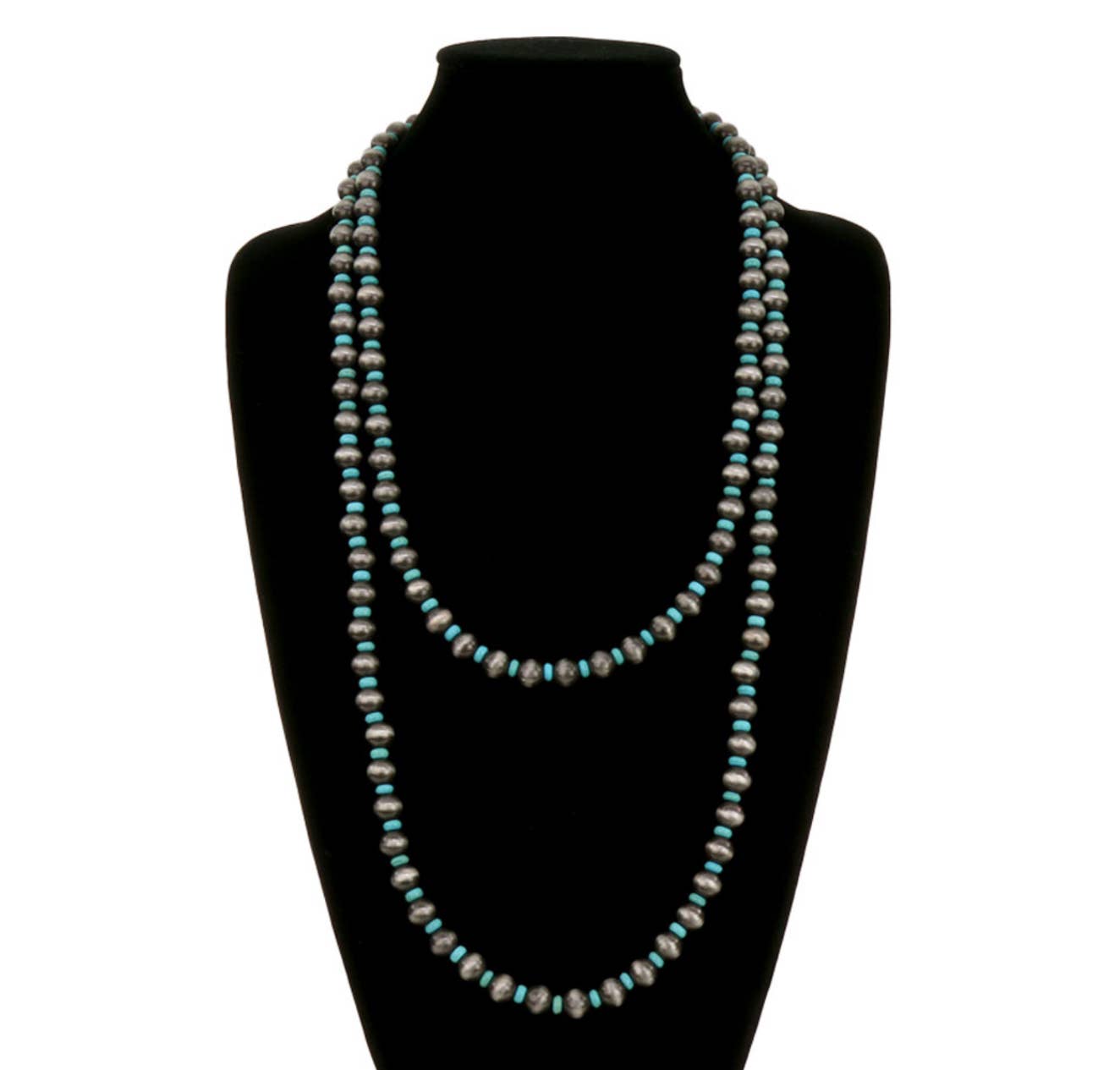 60" Turquoise Navajo Pearl Western Necklace