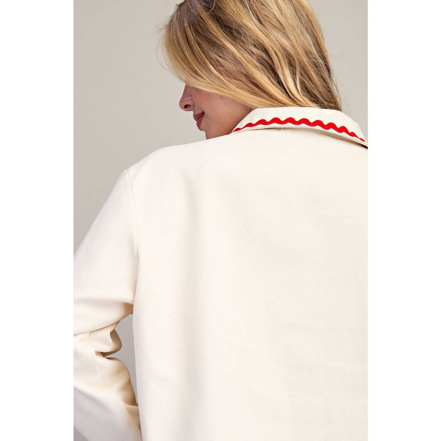 Ric Rac Trim Embroidered Jacket