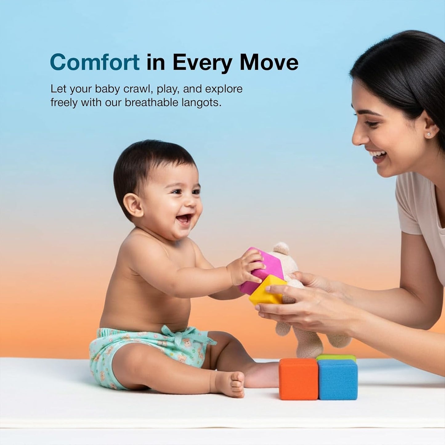 Horse Print Sweater – Sky Blue