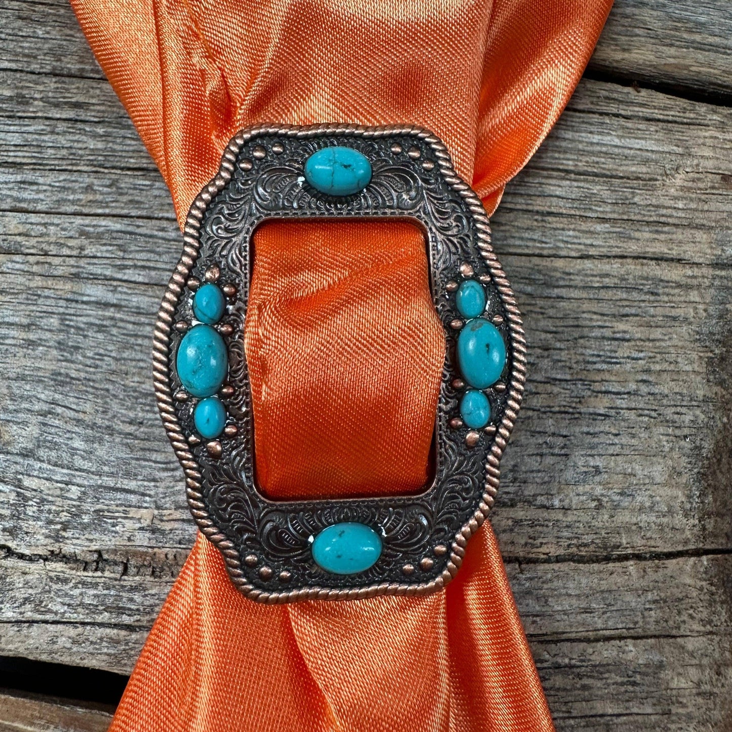 Copper & Turquoise Western Concho Wild Rag Slide