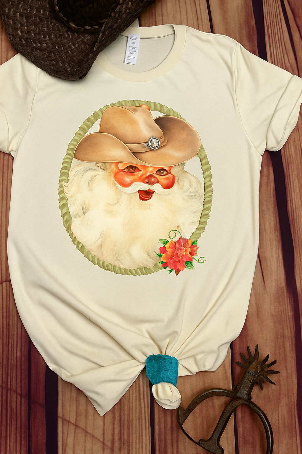 Christmas Cowboy Santa Tee