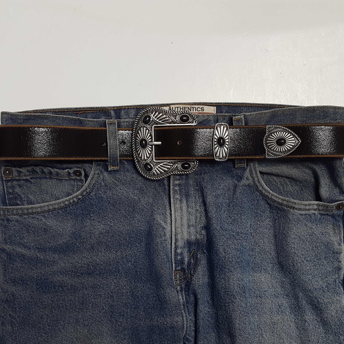 Vintage Stone Western Buckle Bel