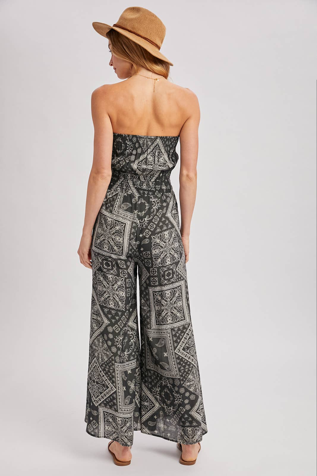 Desert Breeze Strapless Wide-Leg Jumpsuit