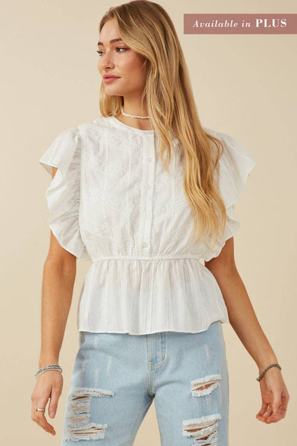 The Cheyenne Lace Ruffle Top