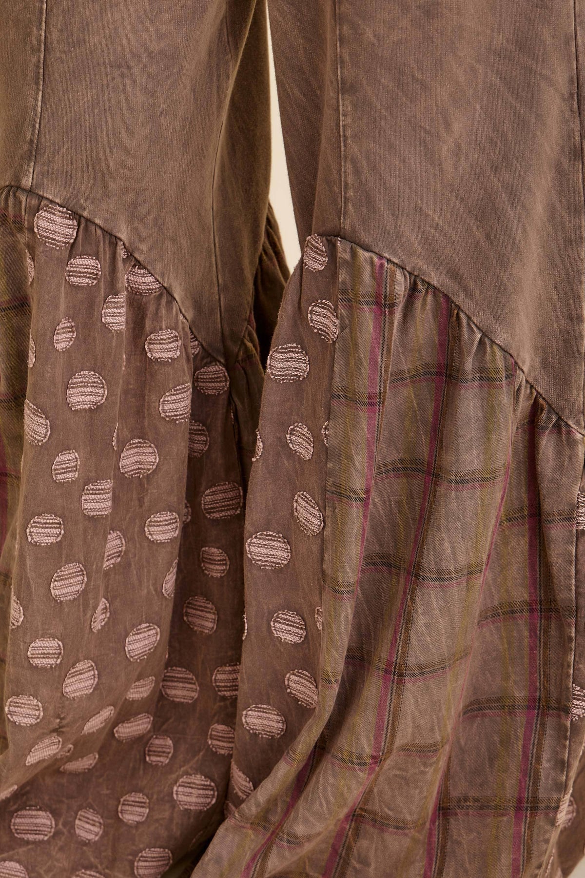 Mineral Washed Boho Patchwork Pants