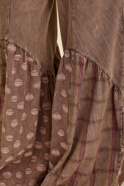 Mineral Washed Boho Patchwork Pants