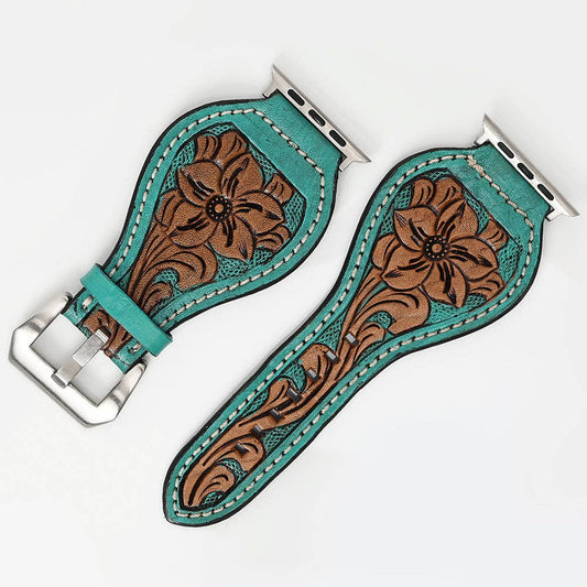 Western Heritage Hand-Tooled Leather Apple Watch Band