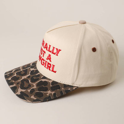 Literally Just a Cowgirl Leopard Trucker Hat