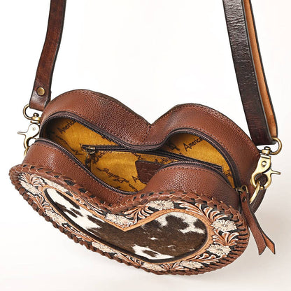ADBGA476 American Darling Heart-Shaped Cowhide Canteen Tooled Leather Western Purse: ADBGA476