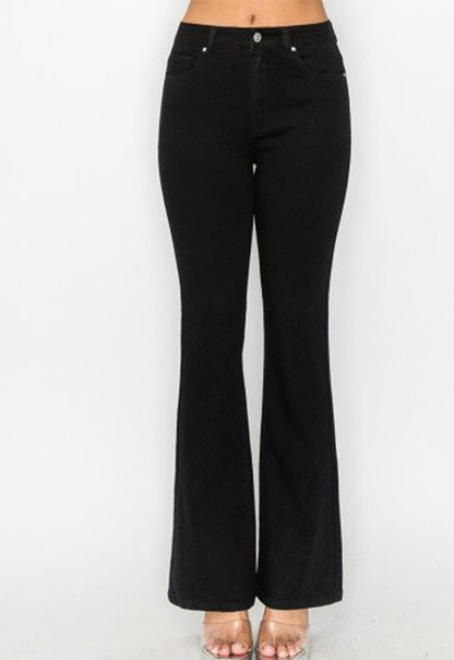 Curvy Cowgirl Black High Rise Slim Bootcut Jeans