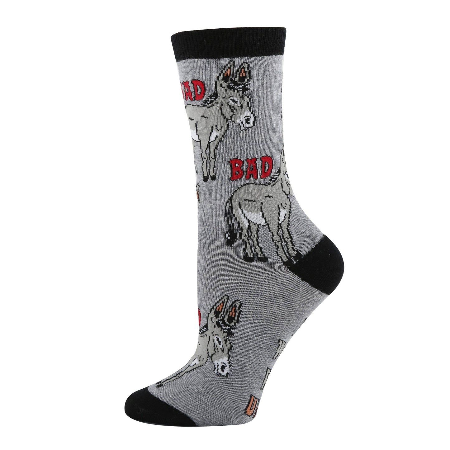 Bad A** | Women's Funny Donkey Crew Socks