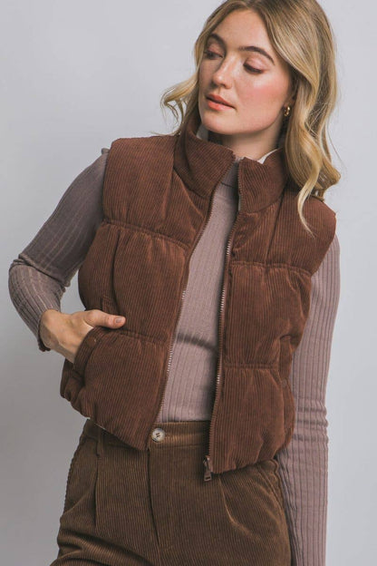 Reversible Corduroy Puffer Vest