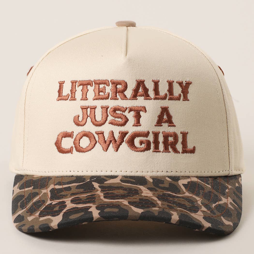 “Literally Just a Cowgirl” Leopard Trucker Hat