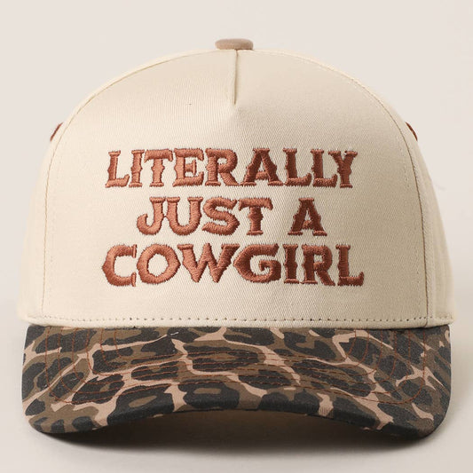 “Literally Just a Cowgirl” Leopard Trucker Hat
