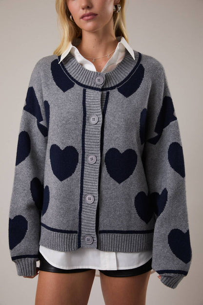 HEART SHAPE DETAIL CARDIGAN