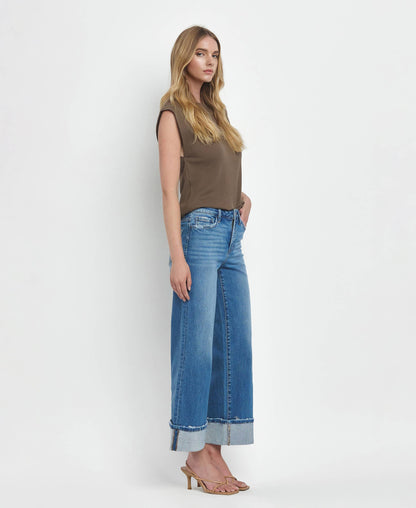 Canyon Cuffed Wide-Leg Jeans