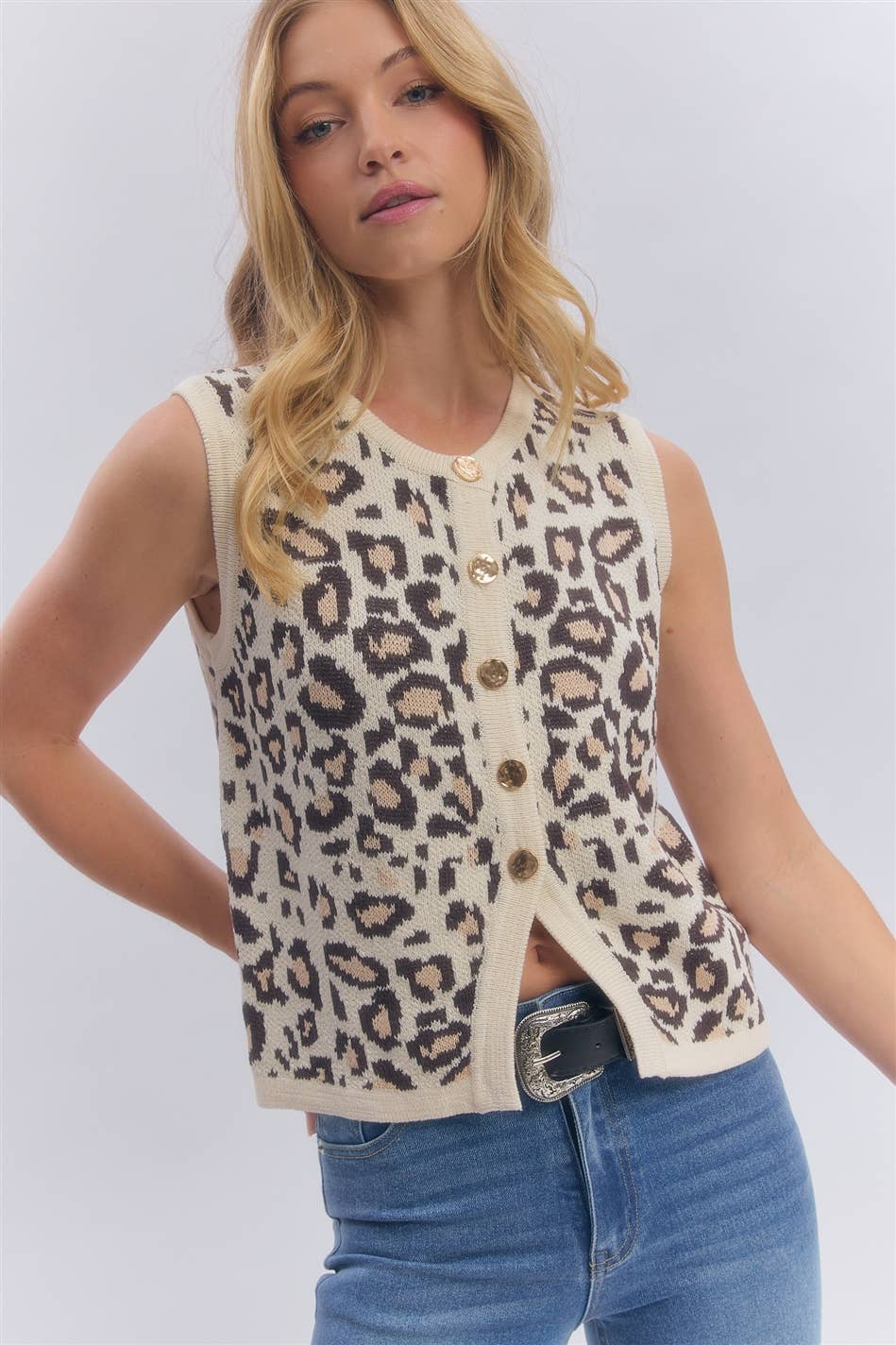 Leopard Sweater Vest