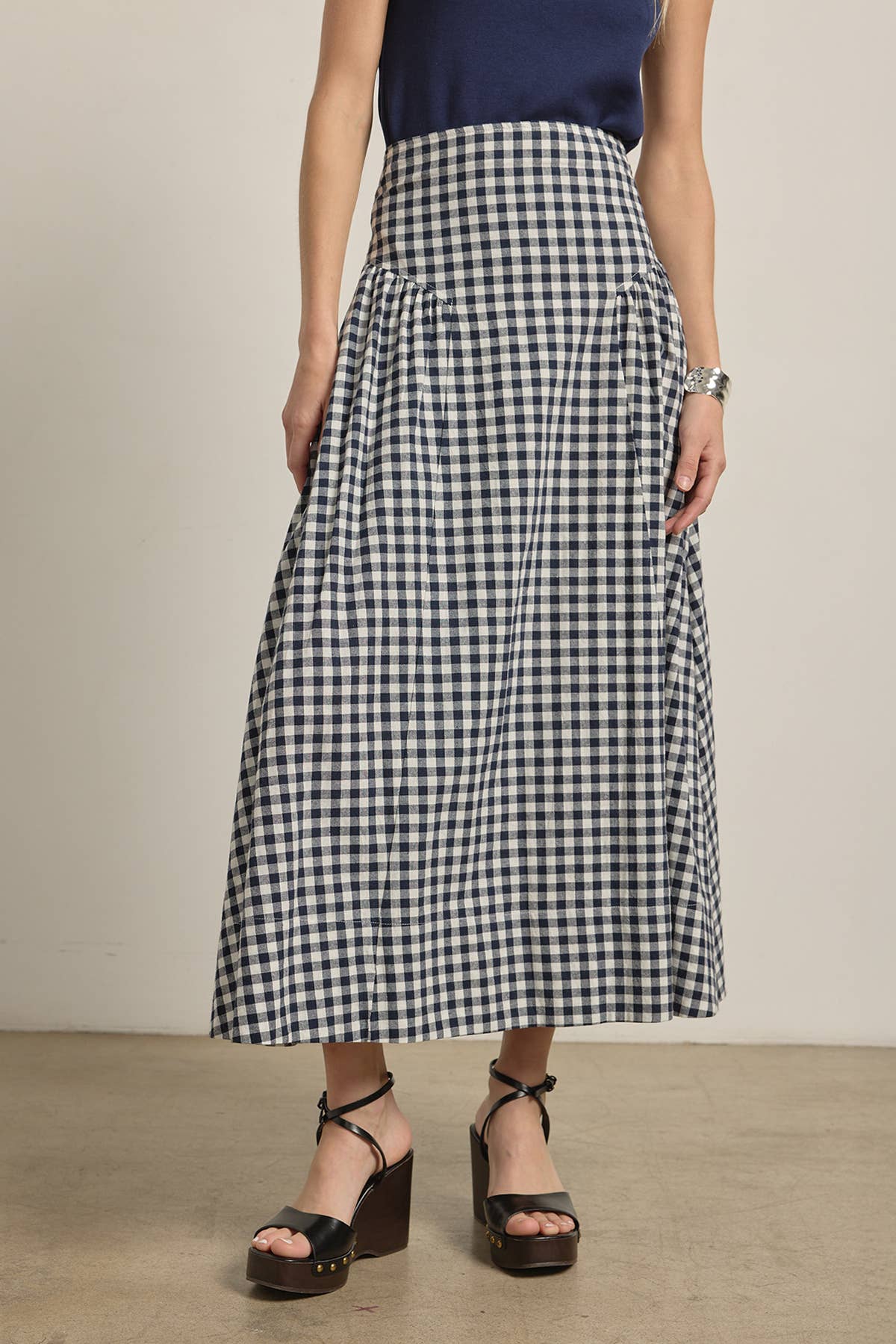 Prairie Muse Gingham Maxi Skirt