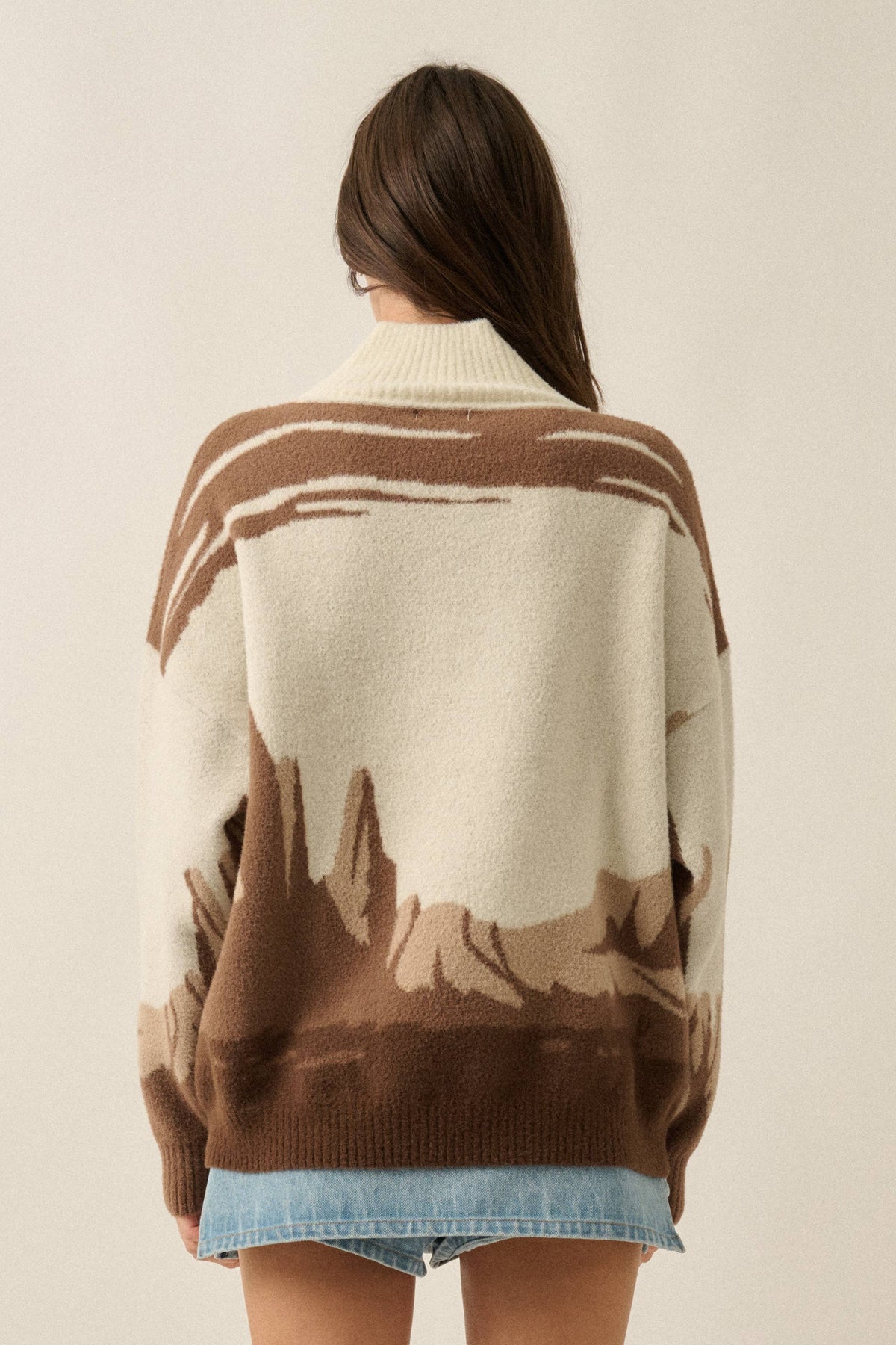 Desert Horizon Jacquard Mock-Neck Sweater