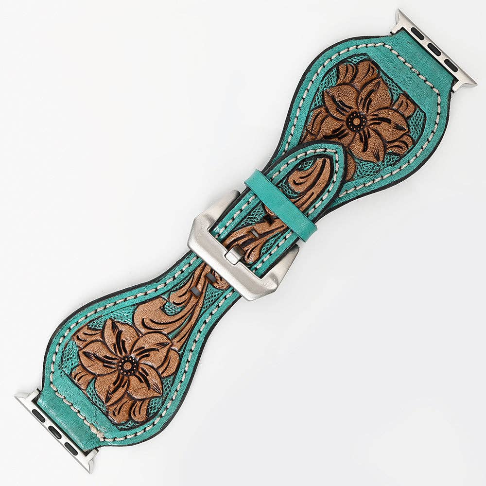 Western Heritage Hand-Tooled Leather Apple Watch Band