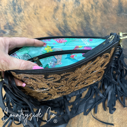 Rio Grande Tooled Leather Purse Crossbody