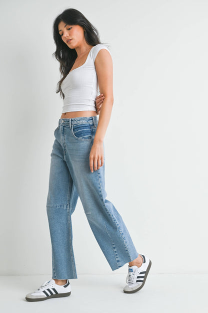 Light Wash Barrel Jeans