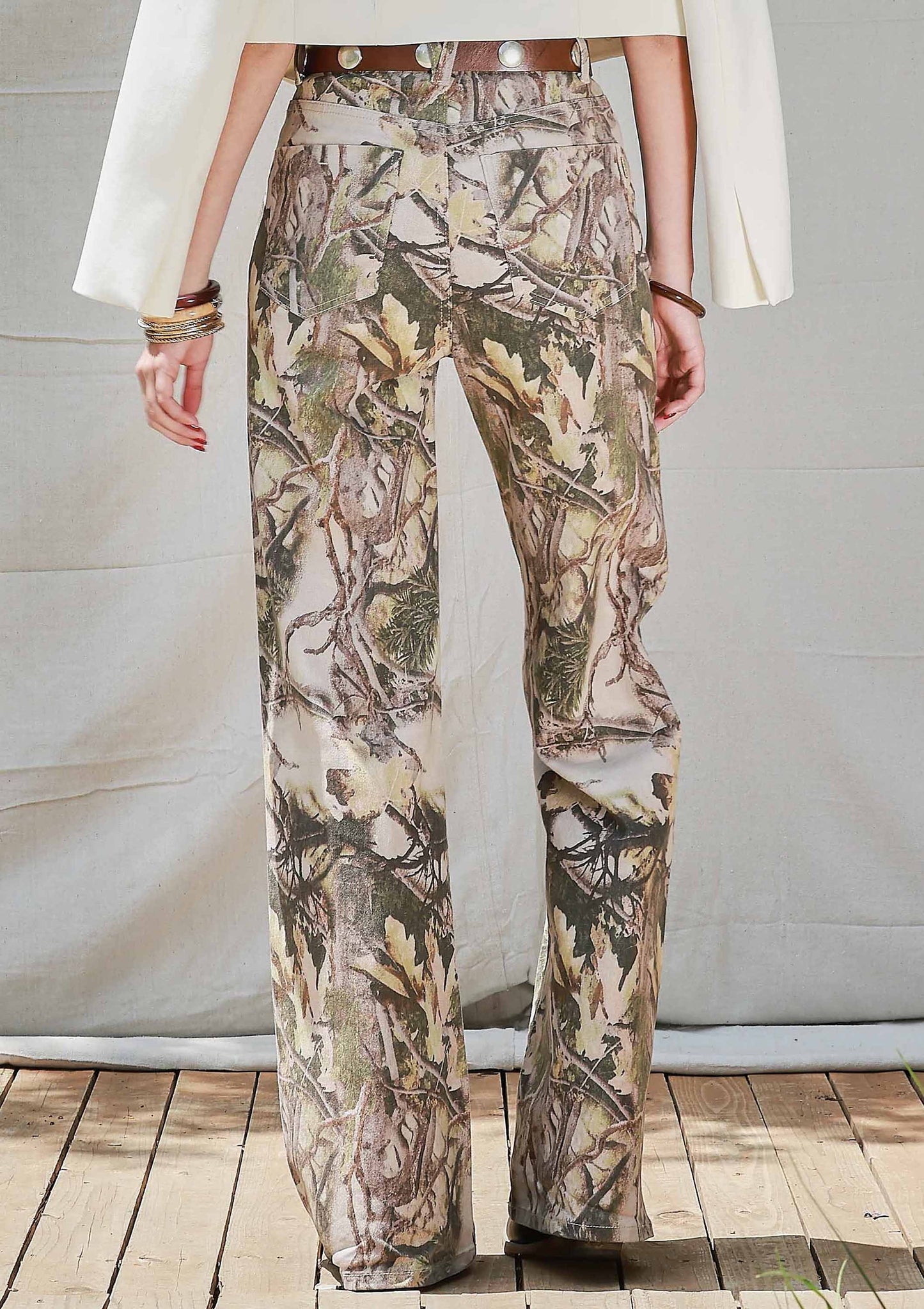 Cowgirl Camo Wide Leg Jeans - High Rise Denim with Attitude