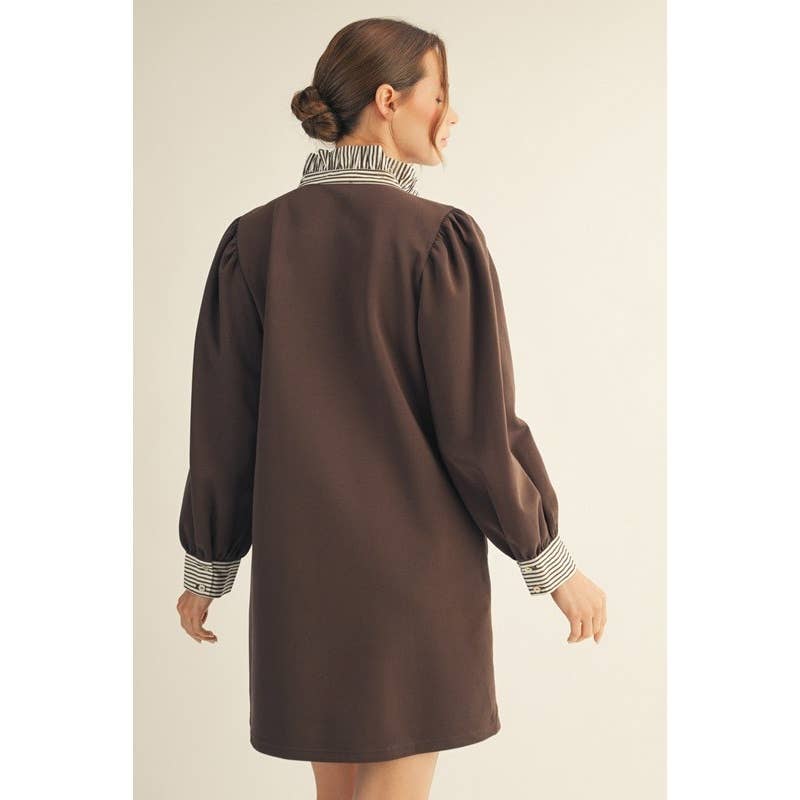 Prairie Stripe Contrast Shift Dress