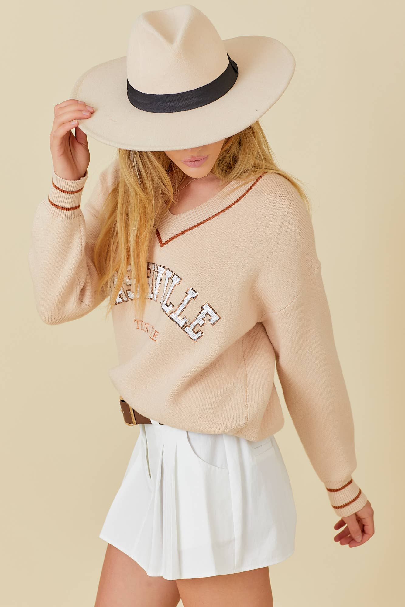 Nashville Varsity V-neck Sweater