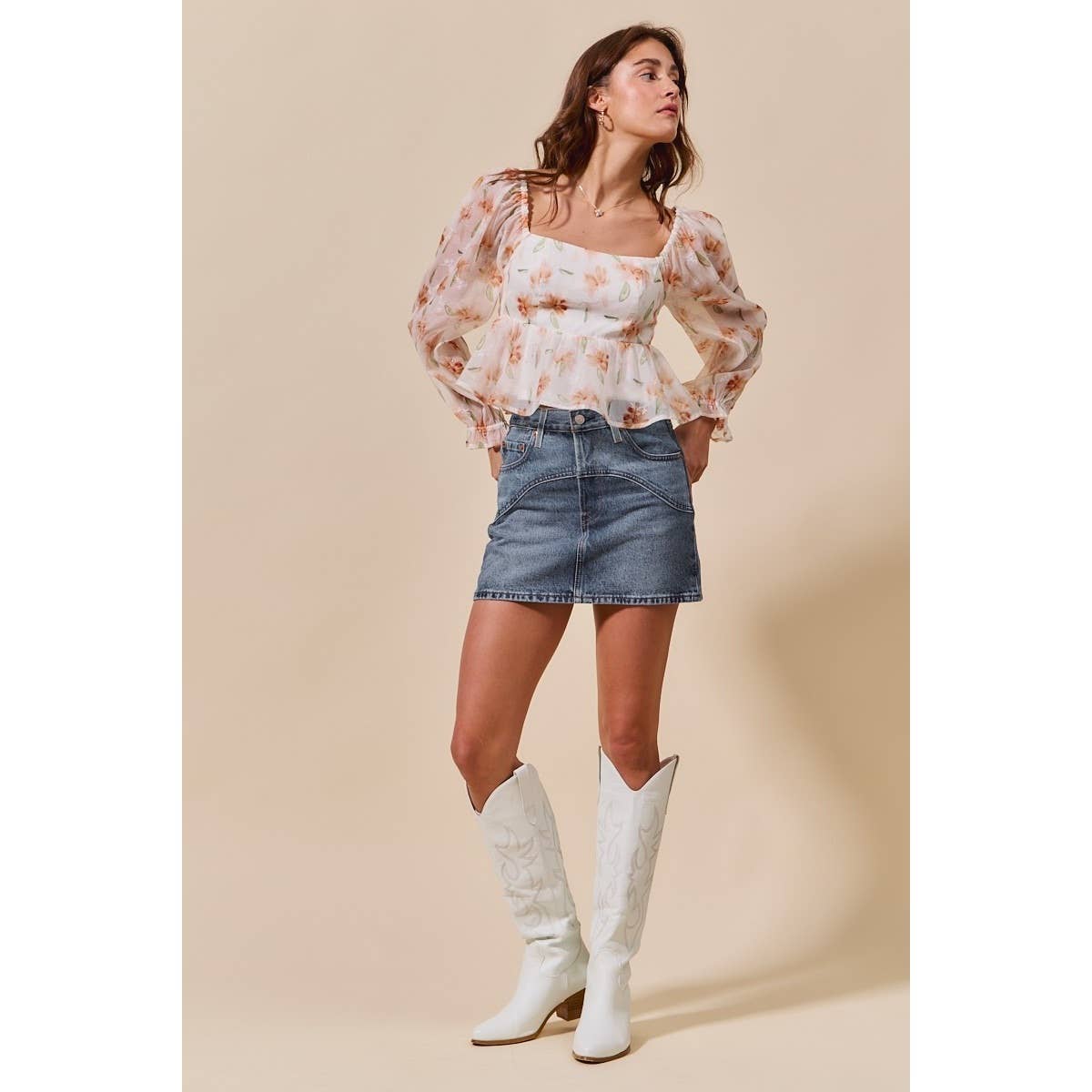 Saddle Ridge Denim Mini Skirt