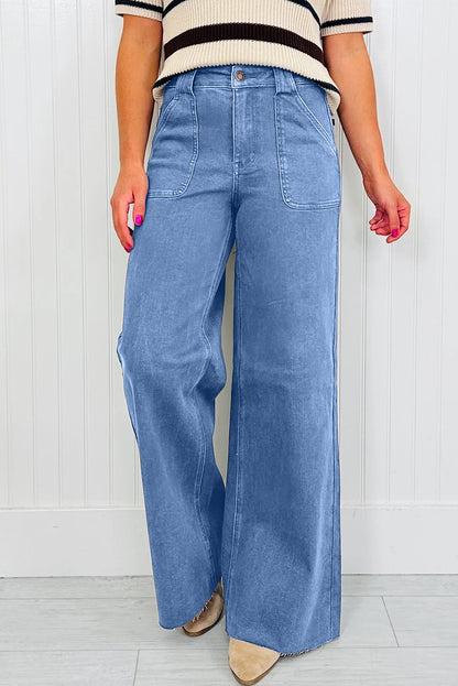 Retro  Blue Washed Patch Pocket