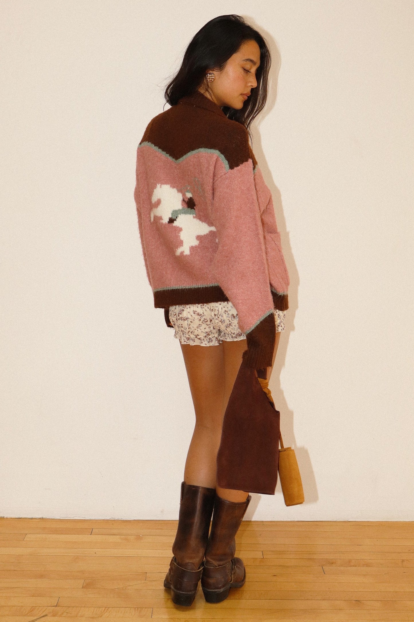 Rodeo Cowboy Knit Sweater – Dusty Pink