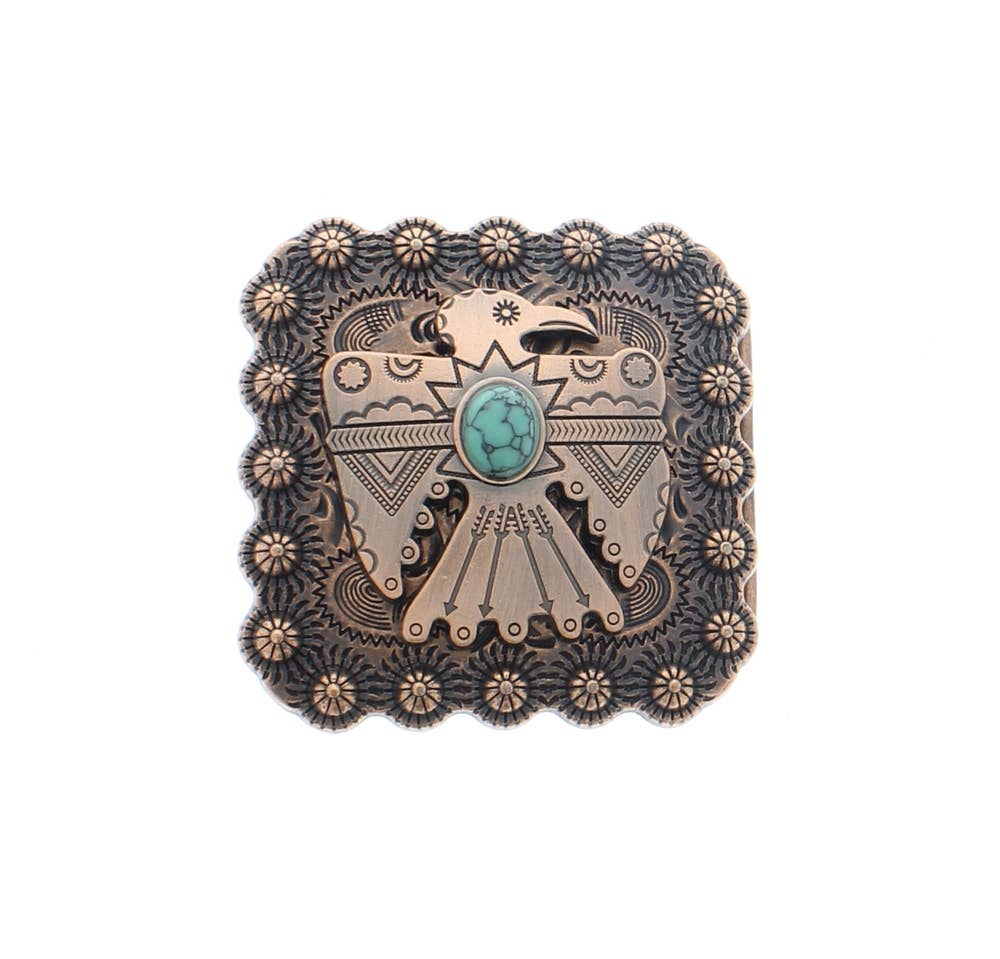 Thunderbird Turquoise Southwestern Belt Buckle