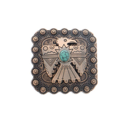 Thunderbird Turquoise Southwestern Belt Buckle