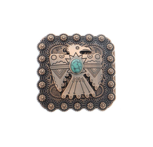 Thunderbird Turquoise Southwestern Belt Buckle