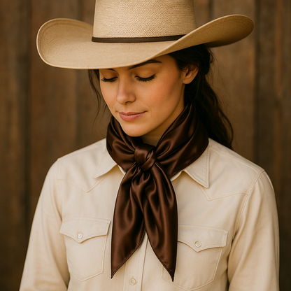 Solid Brown Western Wild Rag Scarf
