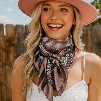 Two Tone Paisley Western Wild Rag Scarf