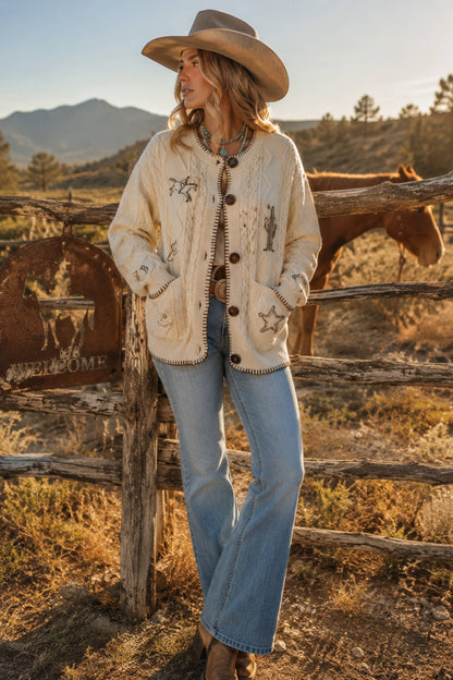 Saddle Ridge Embroidered Western Cardigan