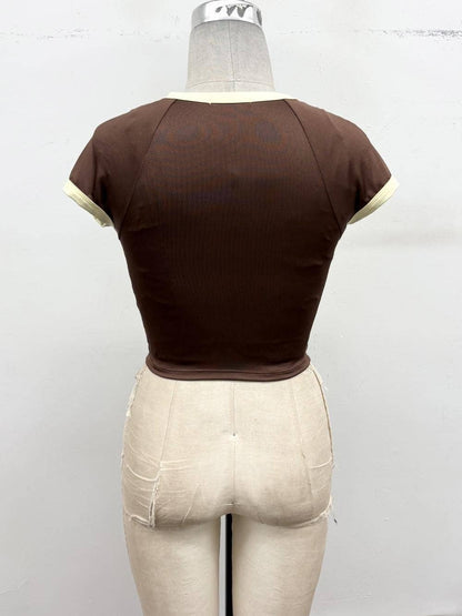 Prairie Pop Contrast Crop Tee