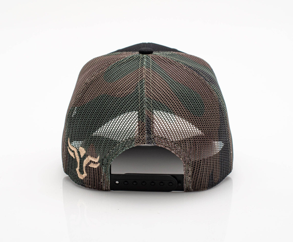 Rodeo Black Embroidered Trucker Hat