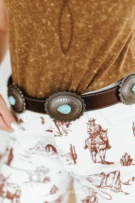 Turquoise Trail Concho Belt
