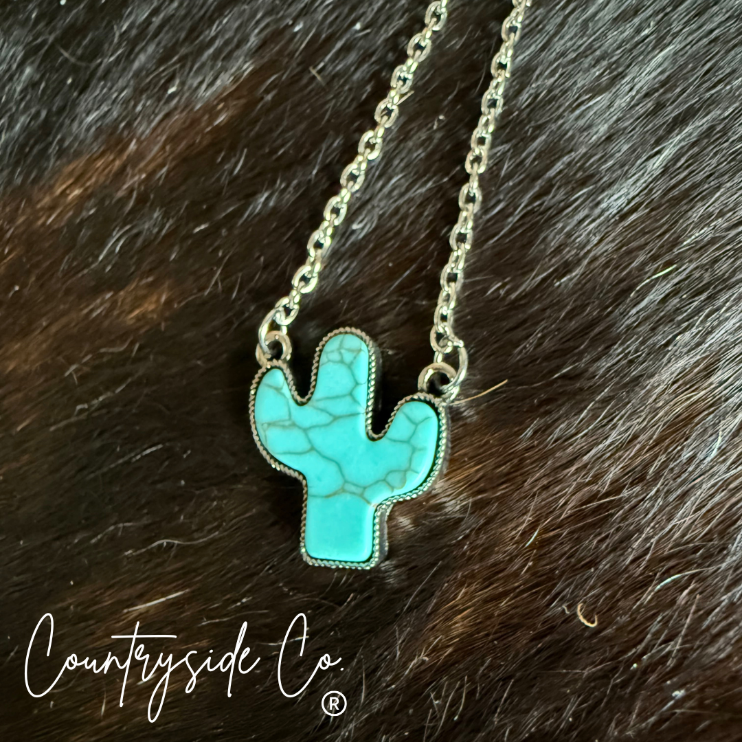 Desert Cactus Turquoise Necklace
