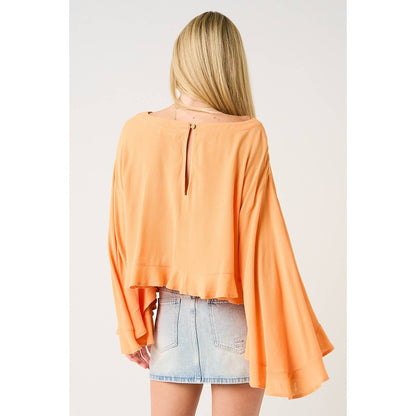 Sorbet Sky Batwing Ruffle Top