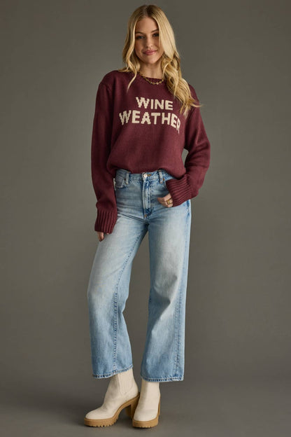 Wine Weather Sweater in Black Cherry