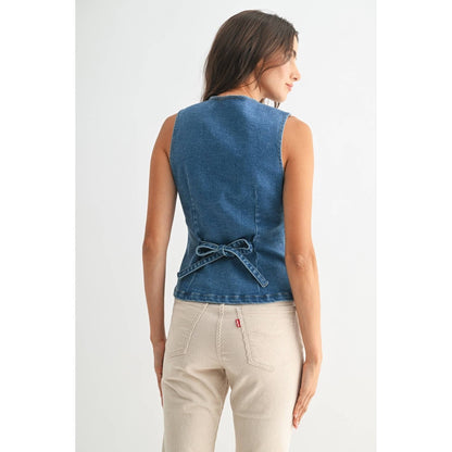 Wild Grace Horse Embroidered Denim Vest