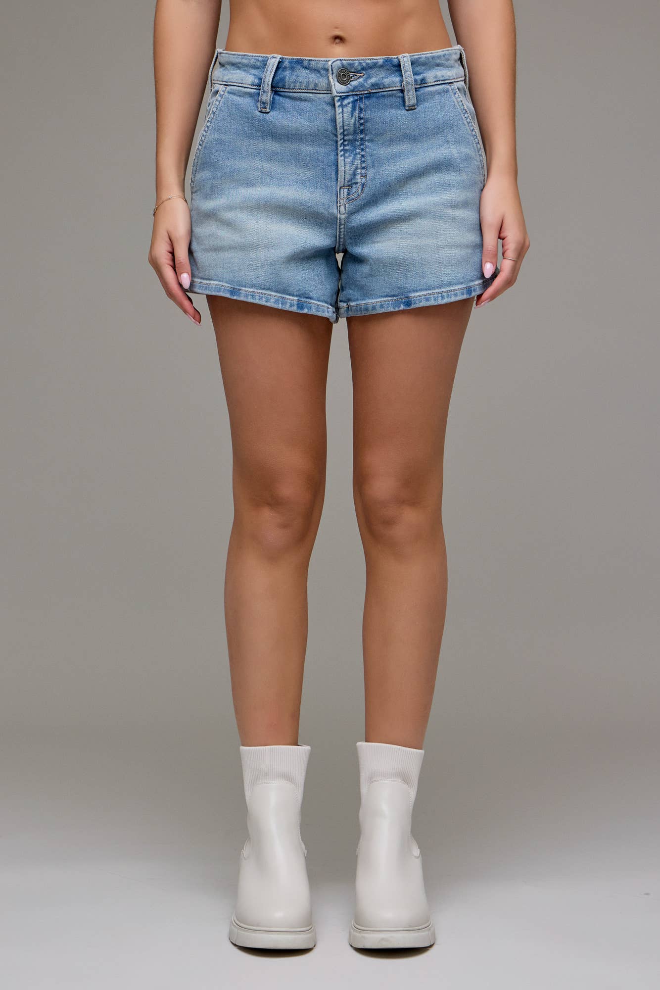 Finn High Rise Denim Shorts