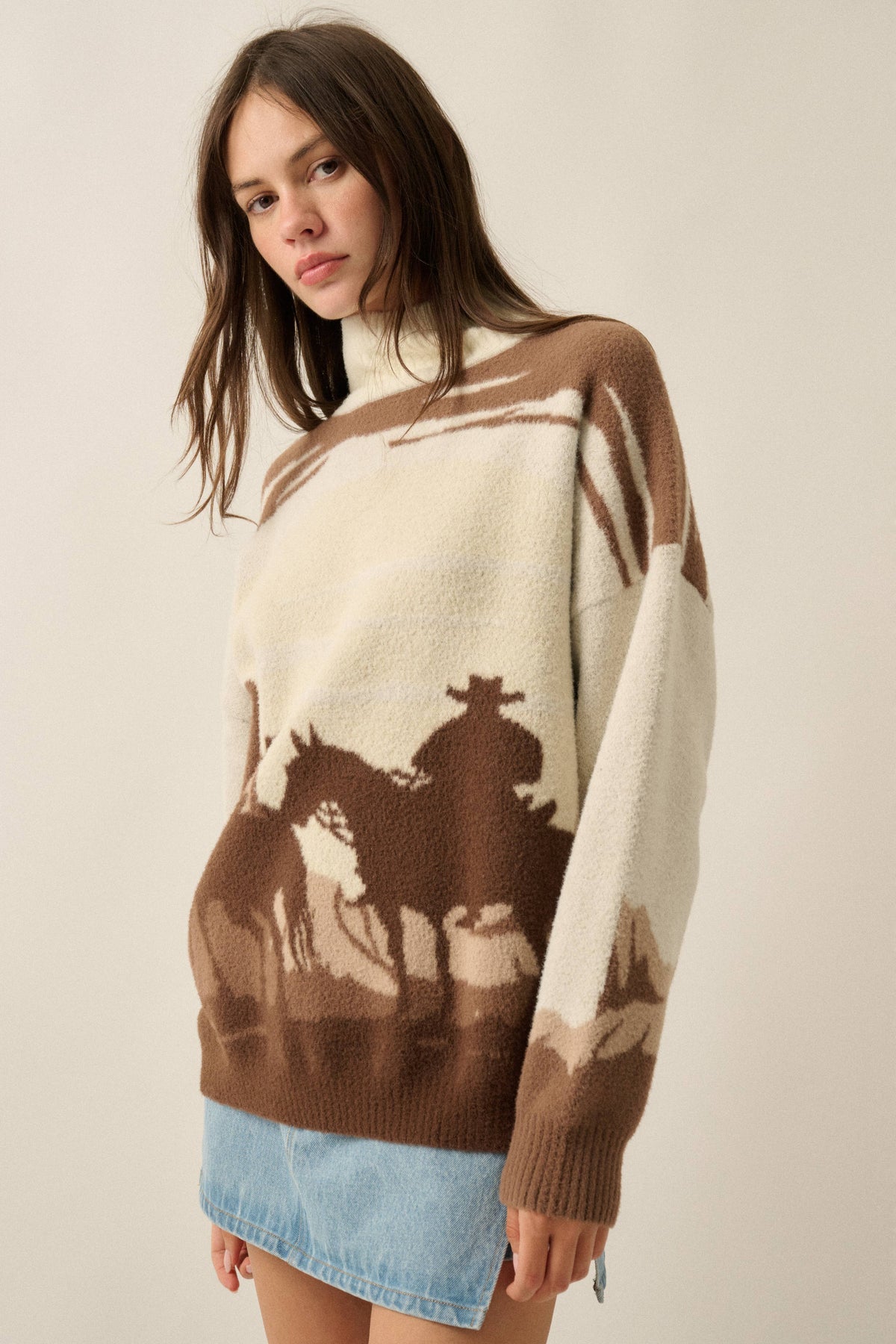 Desert Horizon Jacquard Mock-Neck Sweater